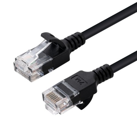 "MicroConnect UUTP CAT6 3M Black Slim Cable - High-Speed & Durable Connectivity | V-UTP603S-SLIM"